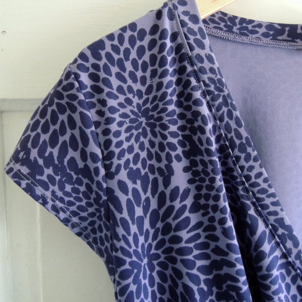 Athleta Purple Floral Faux Wrap Ruched Athletic Dress M - Picture 6 of 9